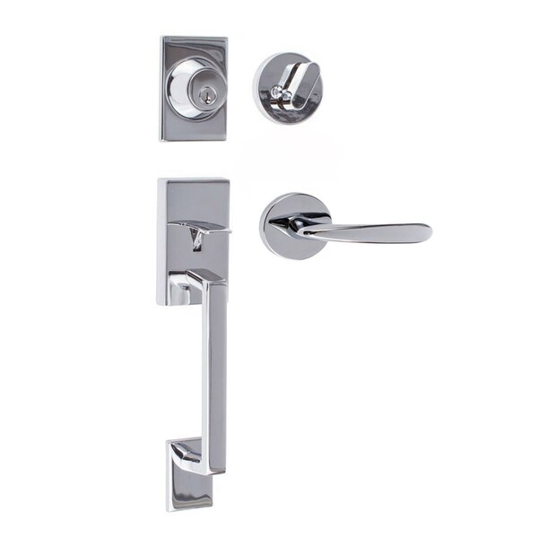 Sure-Loc Hardware Sure-Loc Hardware Koln Handleset with Round Thumb Turn, Torino Handleset Trim, Polished Chrome KN507-R-TR 26 - main
